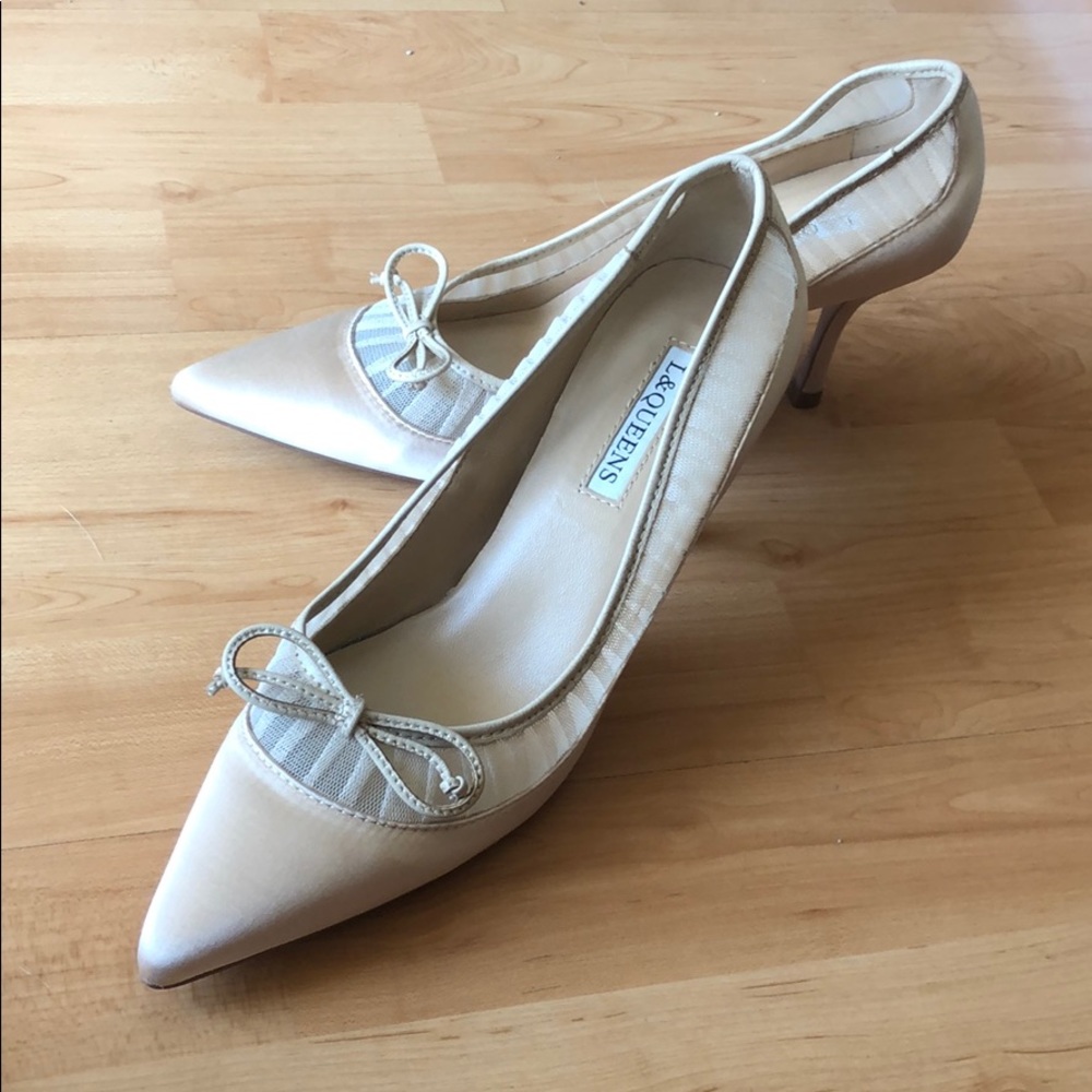 Vintage Champagne Satin Stiletto heel
